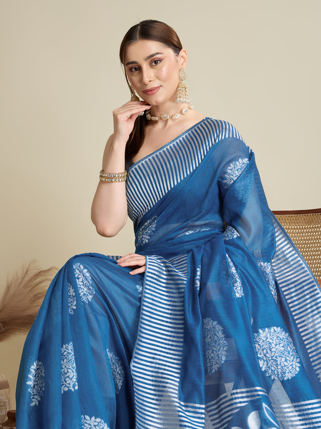 Sky Blue Color Soft Silk Saree With Weaving Work Lining Border