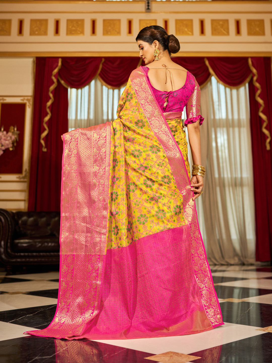 Yellow Soft Cotton Saree With Woven Design | Traditional Festive Ethnic Wear – JaipurSaaj