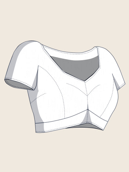 White Linen Cotton Saree With Digital Printed Work And Silver Zari Border