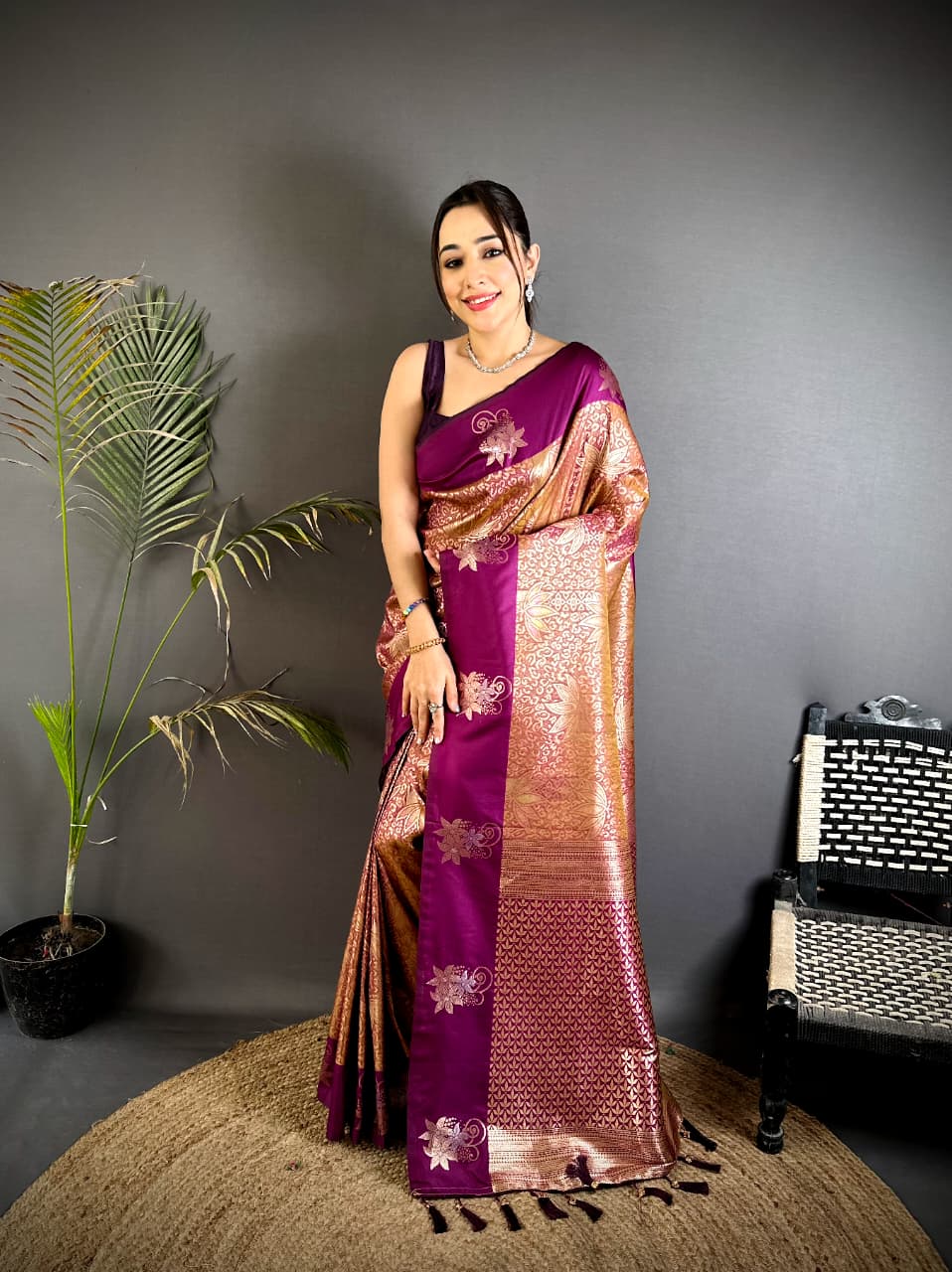 Wine Premium Soft Silk Saree With Zari Weaving Work | Wedding & Festive Wear – JaipurSaaj