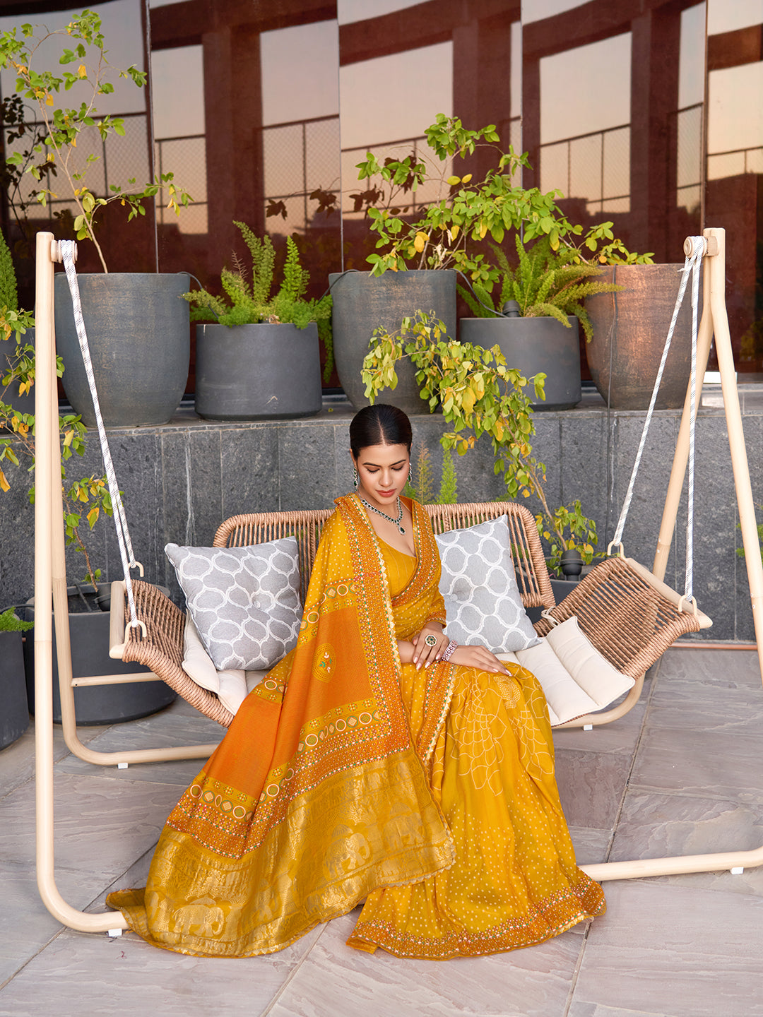 Yellow Soft Cotton Saree With Unique Table Printed & Lace Border | Stylish Wedding Wear Saree – JaipurSaaj