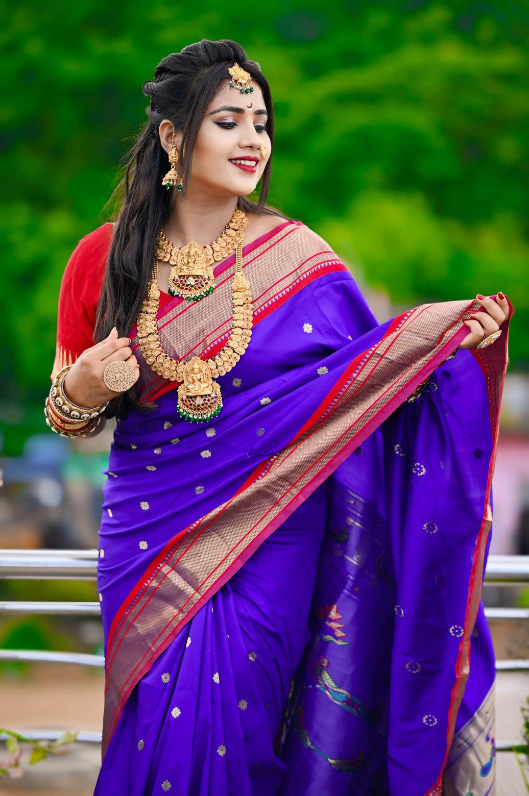 Blue Paithani Silk Saree With Zari Weaving Work | Bridal Wedding Wear – JaipurSaaj
