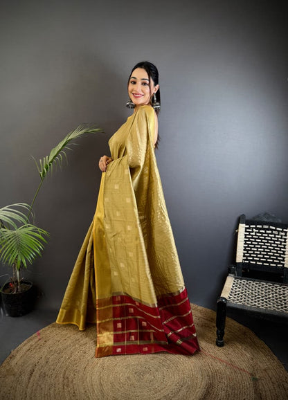Cream Soft Cotton Silk Saree With Zari Weaving Work | Lightweight Ethnic Wear – JaipurSaaj