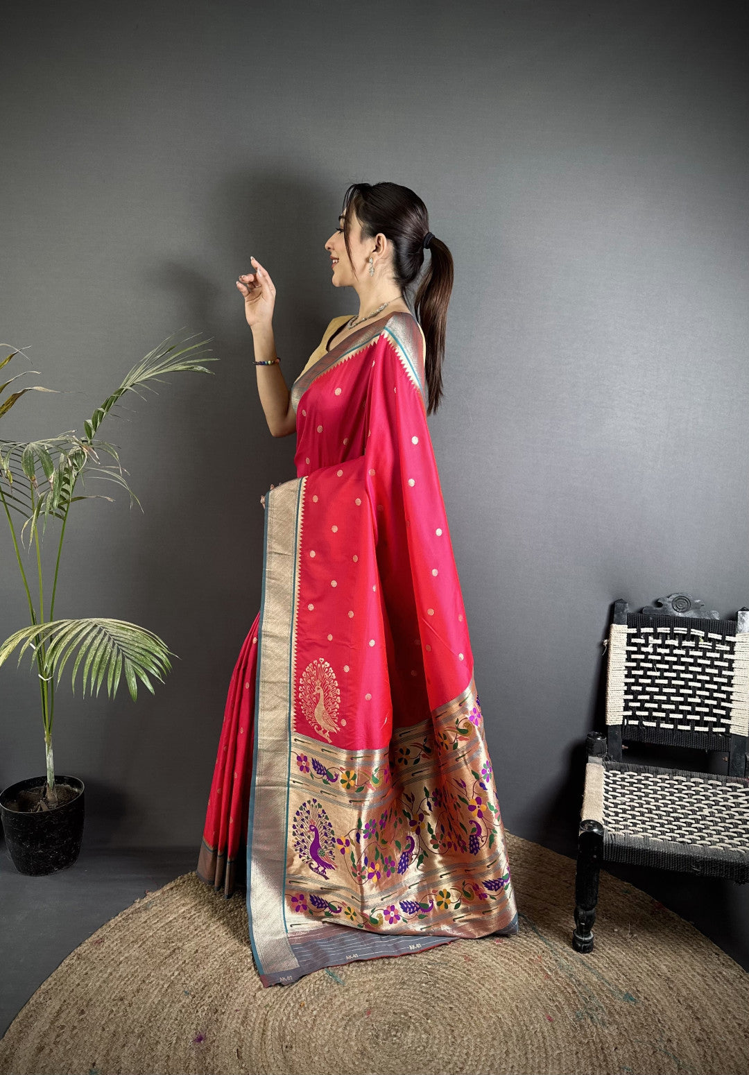 Pink Paithani Lichi Silk Saree With Zari Weaving Work | Festive & Wedding Wear – JaipurSaaj