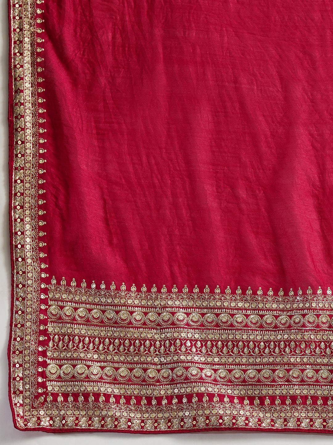 Rani Pink Soft Vichitra Silk Saree With Embroidery Work | Bridal Wedding & Festive Wear – JaipurSaaj