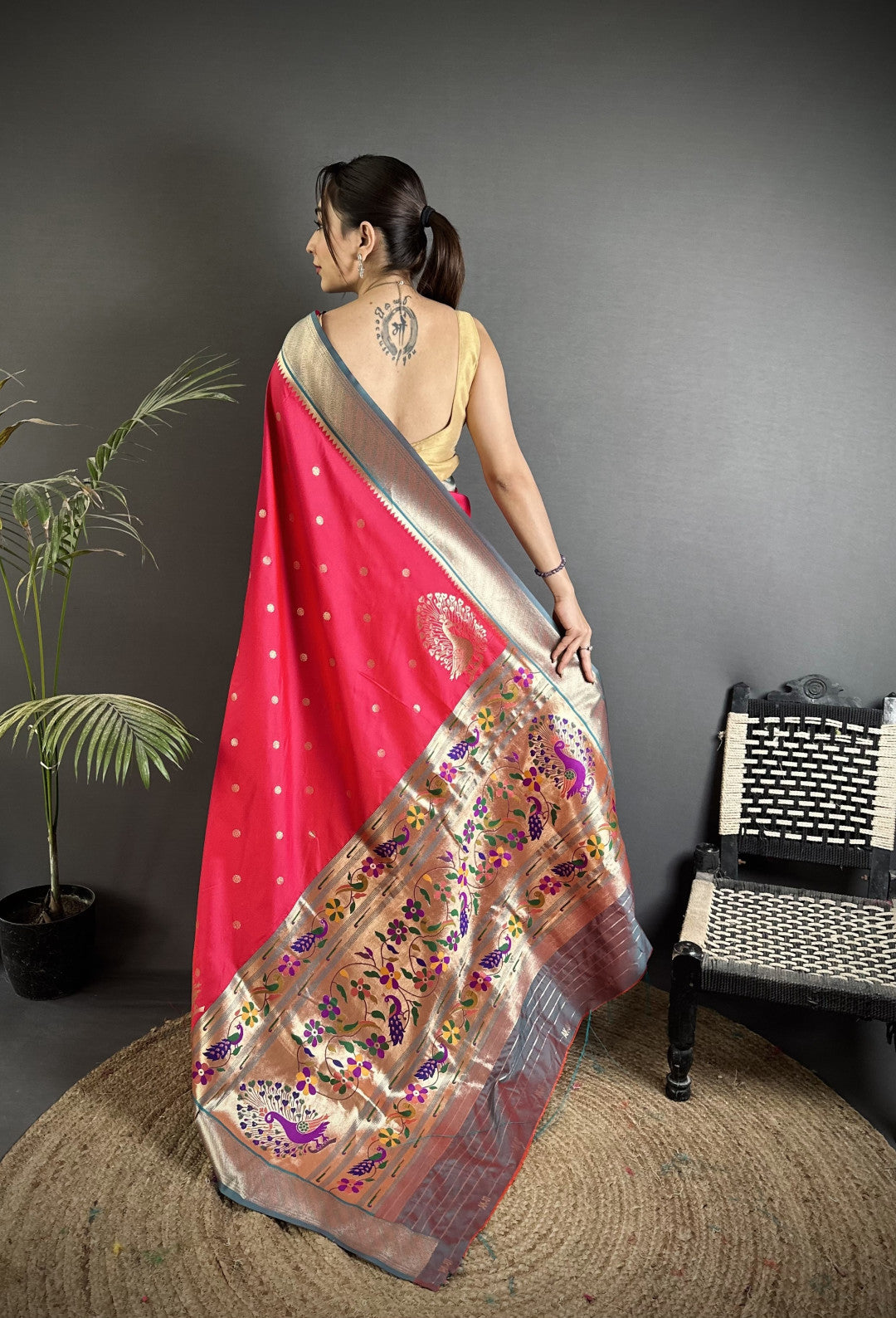 Pink Paithani Lichi Silk Saree With Zari Weaving Work | Festive & Wedding Wear – JaipurSaaj
