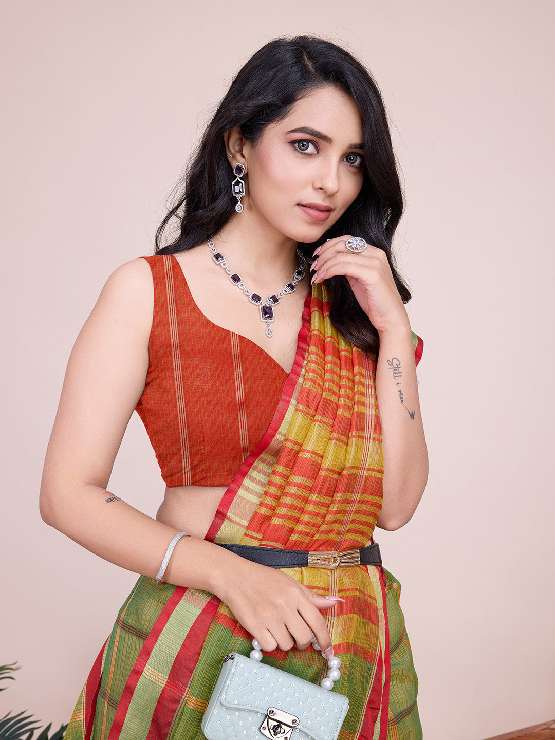 Mahendi Green Kota Doriya Saree With Zari Weaving Work | Lightweight Daily Wear – JaipurSaaj