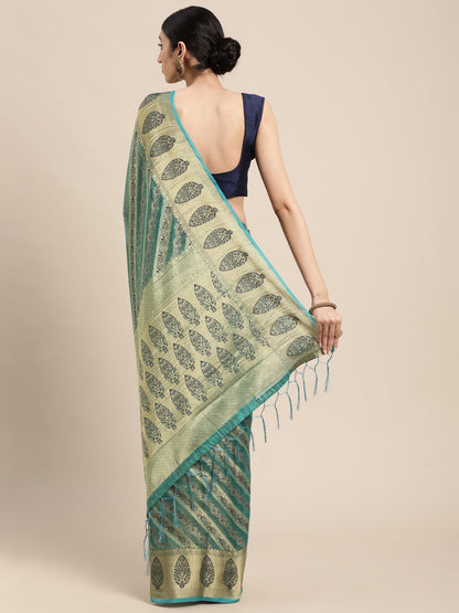 Sky Blue Organza Silk Saree With Zari Weaving Work