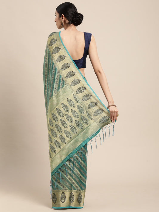 Sky Blue Organza Silk Saree With Zari Weaving Work