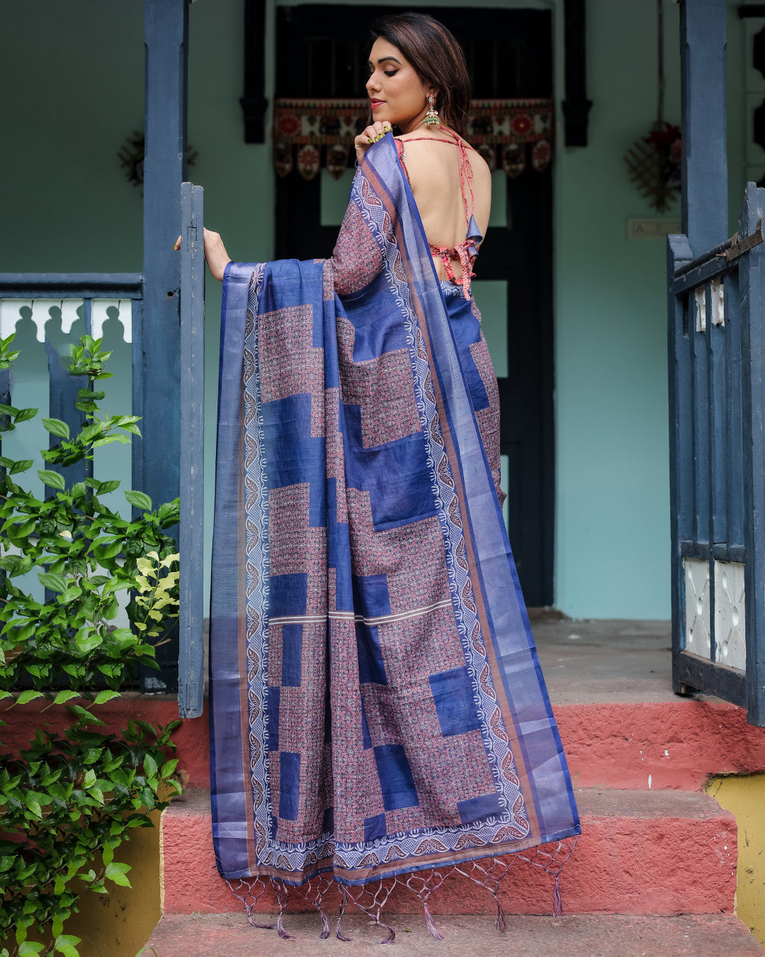 Multi Summer Special Digital Printed Linen Cotton Saree