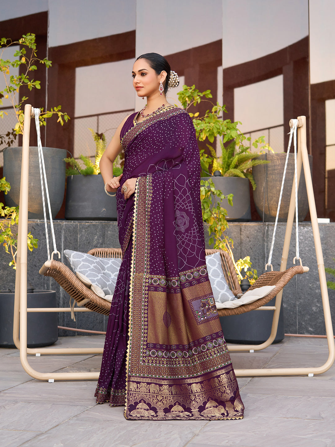 Wine Soft Cotton Saree With Unique Table Printed & Lace Border | Stylish Wedding Wear Saree – JaipurSaaj