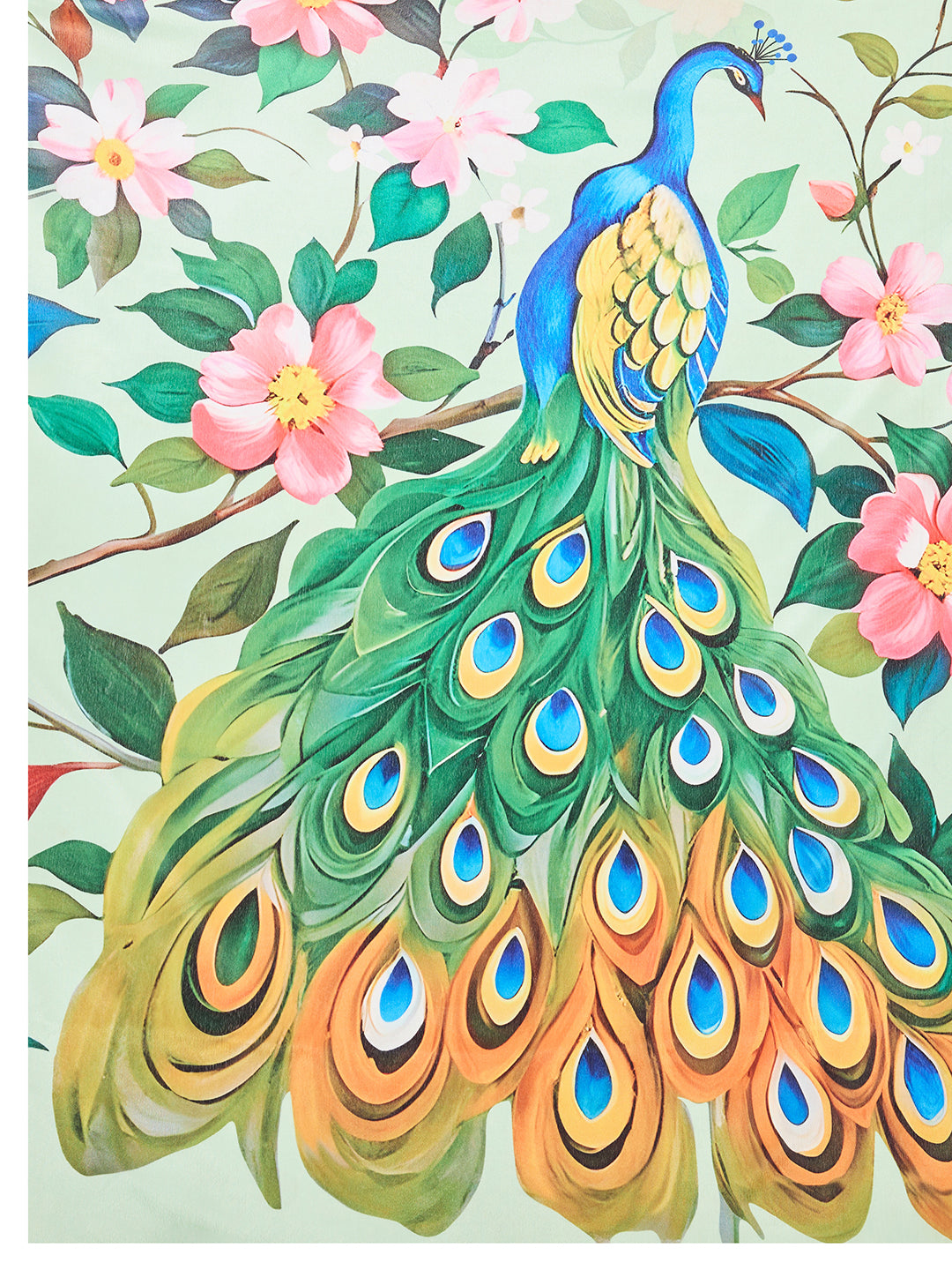 Sea Green Soft Chinnon Silk Saree With Digital Printed Work