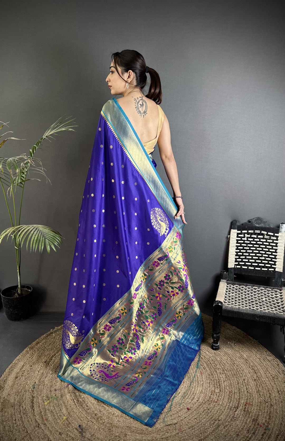Violet Premium Paithani Lichi Silk Saree With Zari Weaving Work | Festive & Wedding Wear – JaipurSaaj