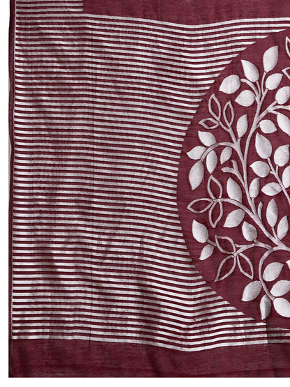 Maroon Color Soft Silk Saree With Weaving Work Lining Border