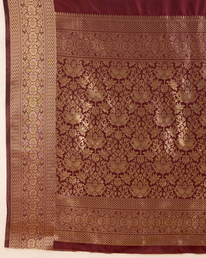 Maroon Color Soft Kanchipuram Silk Saree With Zari Weaving Work | Bridal Wedding & Festive Wear – JaipurSaaj