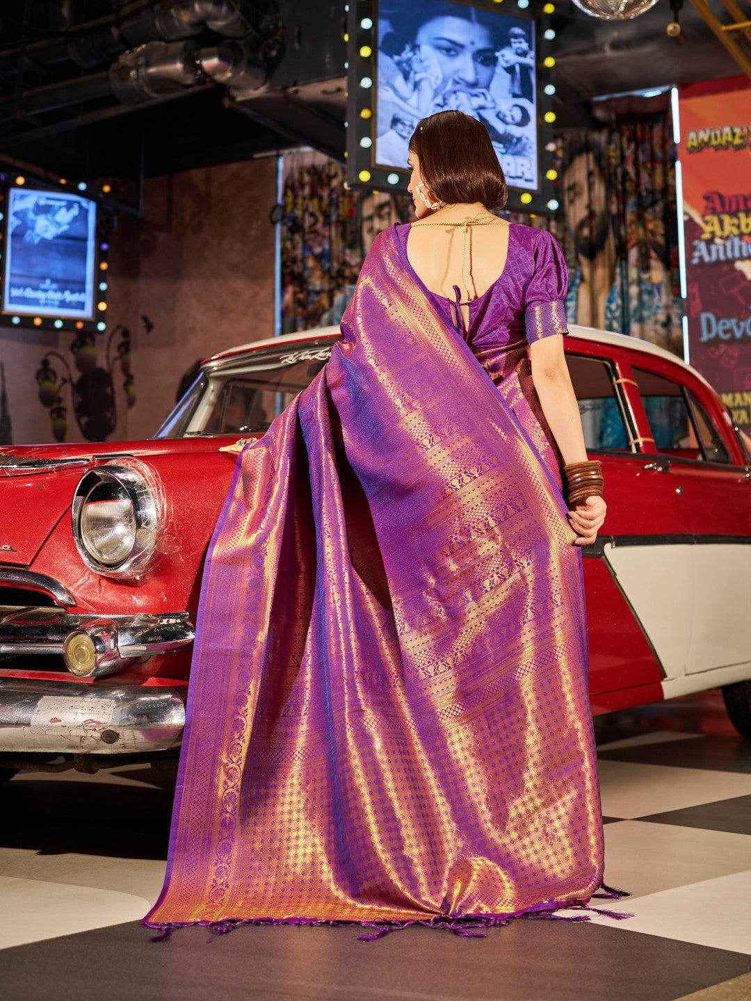 Purple Soft Silk Saree With Zari Weaving Work | Party & Wedding Wear – JaipurSaaj