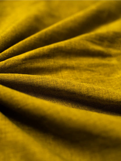 Mustard Yellow Plain Khadi Cotton Saree With Fancy Tassel Work | Handloom Office Wear – JaipurSaaj